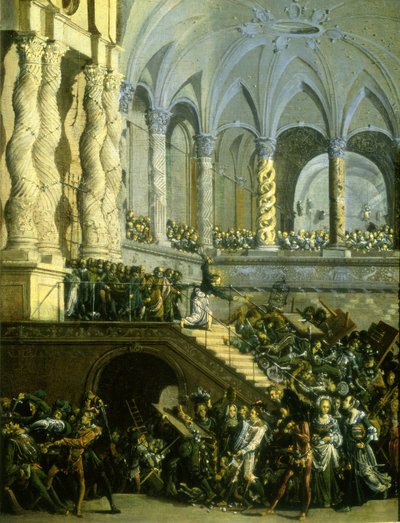 Cristo scaccia i mercanti dal tempio da Francois de Nome