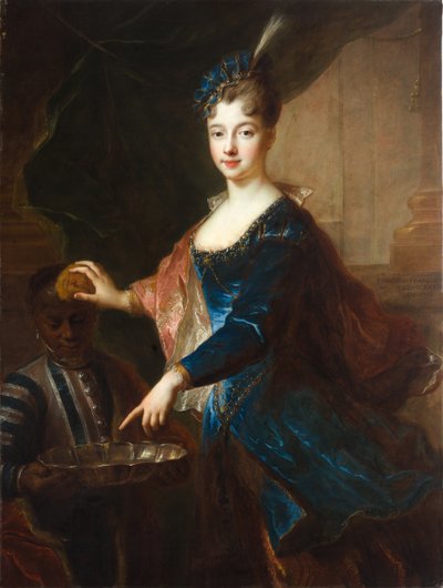 Signora con paggio dai capelli scuri da Francois de Troy