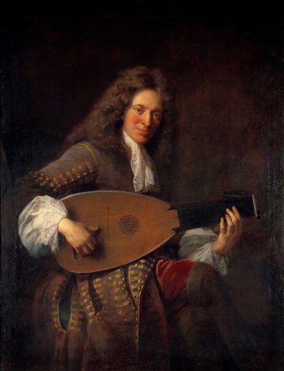 Ritratto di Charles Mouton (1626-1710) liutista da Francois de Troy