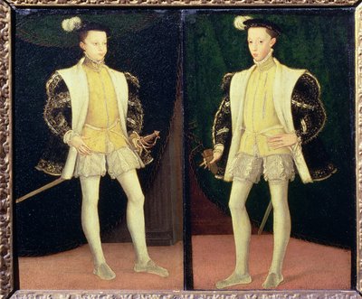 Da sinistra a destra Francesco II e Carlo IX di Francia da Francois workshop of Clouet