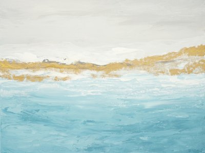 Paesaggio marino astratto "Blue Gold" da Françoise Wattré