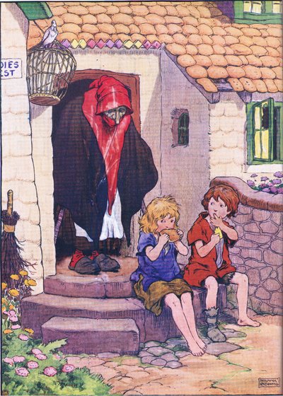 Hansel, Gretel e la strega, da Hansel e Gretel pubblicato da Blackie & Son Limited, c.1940 da Frank Adams