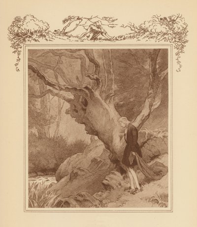 Illustrazione per Elegia di Gray (litografia a colori) da Frank Adams