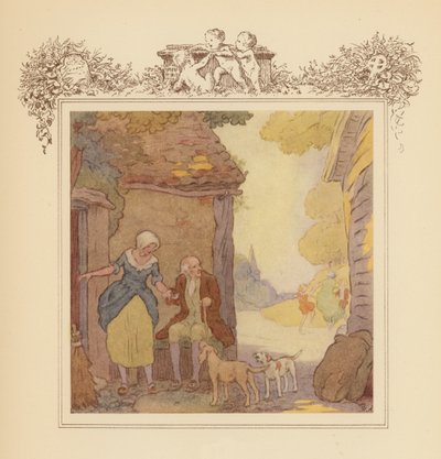 Illustrazione per Elegia di Gray (litografia a colori) da Frank Adams