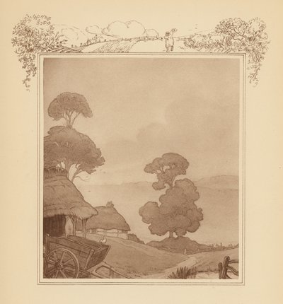 Illustrazione per Elegia di Gray (litografia a colori) da Frank Adams