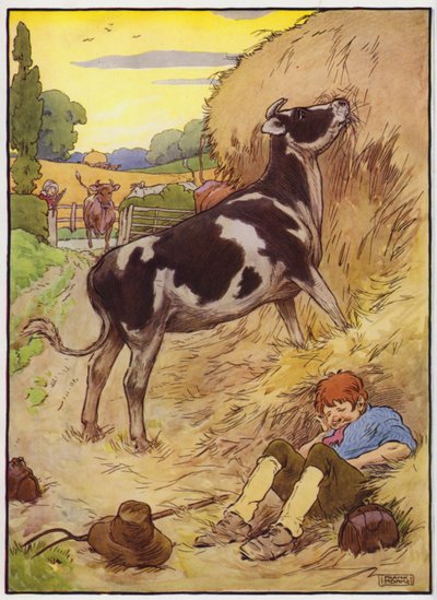 Illustrazione per Old Dame Trot And Her Pig (litografia a colori) da Frank Adams