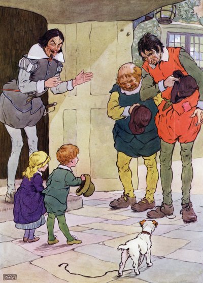 Illustrazione per The Babes in the Wood (litografia a colori) da Frank Adams