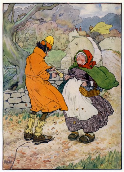 Illustrazione per La storia di Tom il figlio del pifferaio (litografia a colori) da Frank Adams