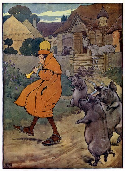 Illustrazione per La storia di Tom il figlio del pifferaio da Frank Adams
