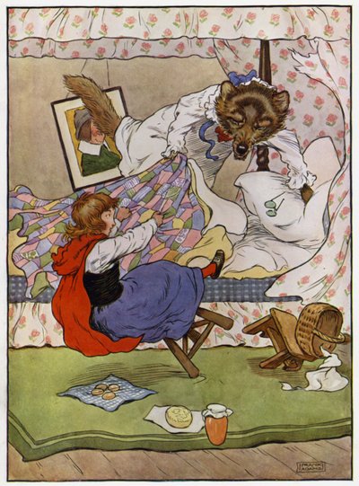 Cappuccetto Rosso (litografia a colori) da Frank Adams