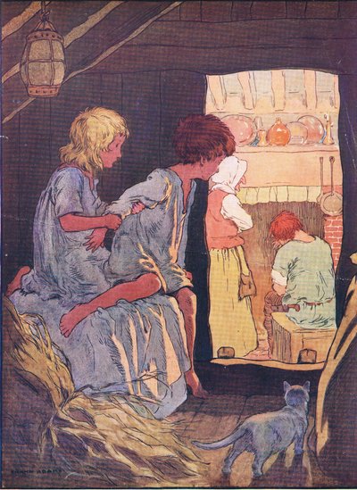 I bambini non riuscivano a dormire, da Hansel e Gretel pubblicato da Blackie & Son Limited, c.1940 da Frank Adams