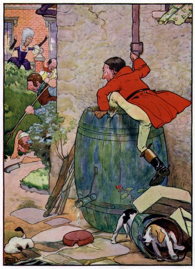 Tre allegri cacciatori (litografia a colori) da Frank Adams