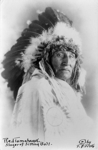 Red Tomahawk, uccisore di Toro Seduto, c.1890-1910 da Frank Bennett Fiske
