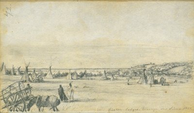 Lodges di Siseton, Traverse des Sioux, 1851 da Frank Blackwell Mayer
