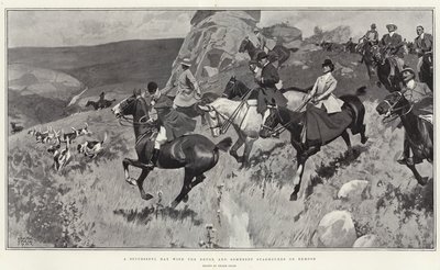Una giornata di successo con i segugi di cervi del Devon e Somerset a Exmoor (litografia) da Frank Craig