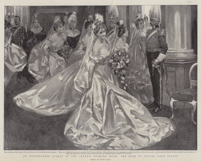 Un effetto non provato alla Drawing Room della Regina, la corsa per assicurarsi buoni posti da Frank Craig