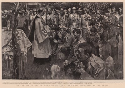 Alla vigilia della battaglia, la celebrazione della Santa Comunione sul Veldt da Frank Craig