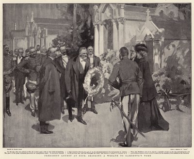 Il presidente Loubet a Nizza, porta una corona alla tomba di Gambetta da Frank Craig