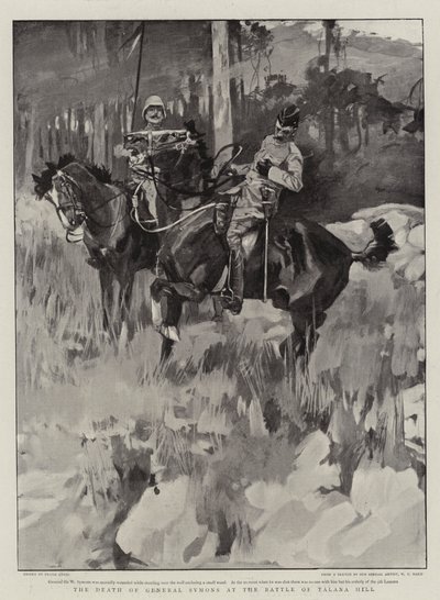 La morte del generale Symons alla battaglia di Talana Hill da Frank Craig