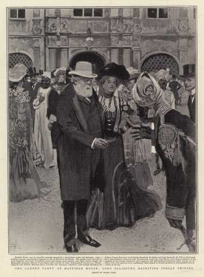 La Festa in Giardino a Hatfield House, Lord Salisbury riceve i Principi Indiani da Frank Craig