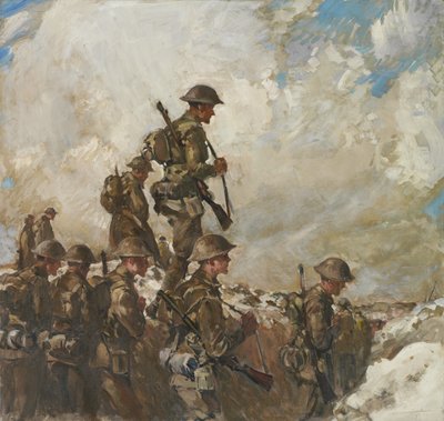 Attraverso le trincee verso Pozieres, c.1918 da Frank Crozier
