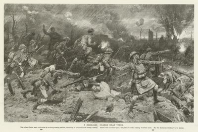 Una carica delle Highland vicino a Ypres, Prima Guerra Mondiale da Frank Dadd
