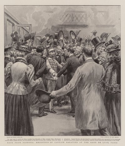 Ritorno da Fashoda, ricevimento del capitano Baratier alla Gare de Lyon, Parigi da Frank Dadd