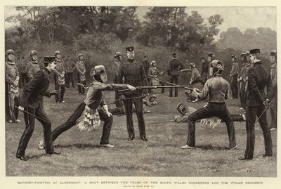 Combattimento con baionette ad Aldershot, un incontro tra le squadre dei South Wales Borderers e del Welsh Regiment da Frank Dadd