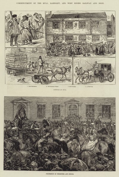 Inizio della ferrovia e del molo di Hull, Barnsley e West Riding da Frank Dadd