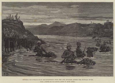 Il generale Sir Evelyn Wood in ricognizione con il 15° Ussari attraverso il fiume Buffalo da Frank Dadd