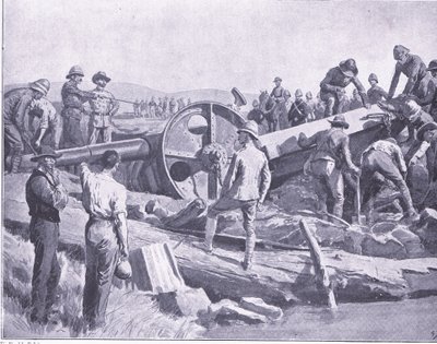 Portare un fucile in un luogo pericoloso, illustrazione da Dopo Pretoria: La Guerra di Guerriglia, 1902 da Frank Dadd