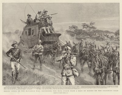 Imprese eroiche nella guerra di Matabele, difendendo la diligenza da un gruppo di Kafirs sulla strada di Salisbury da Frank Dadd
