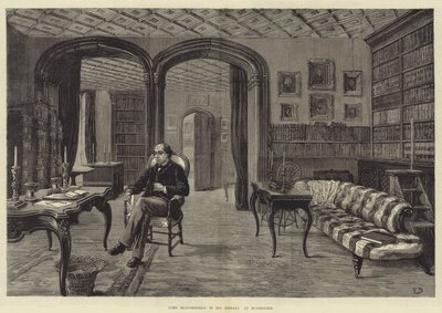 Lord Beaconsfield nella sua biblioteca a Hughenden da Frank Dadd
