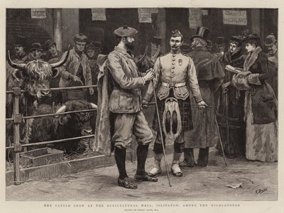 La mostra del bestiame alla Agricultural Hall, Islington, tra gli Highlanders da Frank Dadd