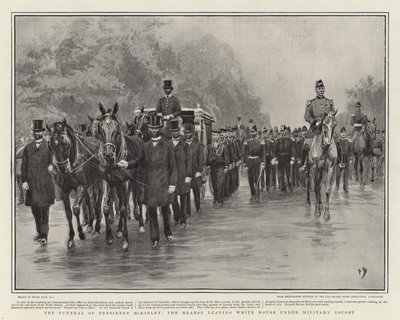 Il funerale del presidente McKinley, il carro funebre lascia la Casa Bianca sotto scorta militare da Frank Dadd