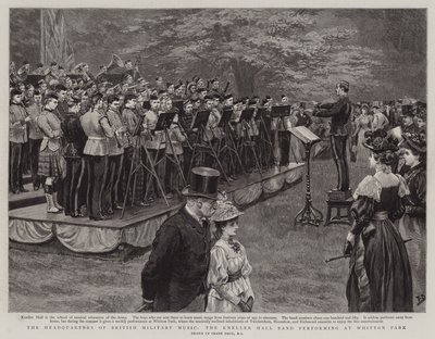Il quartier generale della musica militare britannica, la banda di Kneller Hall che si esibisce a Whitton Park da Frank Dadd