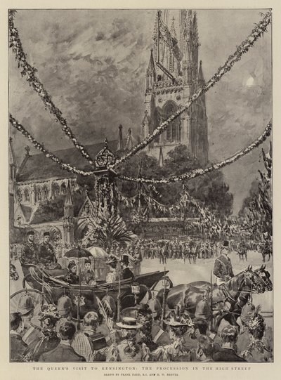 La visita della Regina a Kensington, la processione in High Street da Frank Dadd