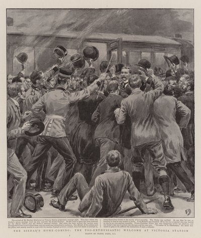 Il Ritorno a Casa del Sirdar, il Benvenuto Troppo Entusiasta alla Stazione di Victoria da Frank Dadd