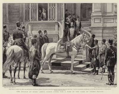 Il Sultano a casa, Abdul Hamid che va a fare un giro nel parco del Palazzo di Yildiz da Frank Dadd