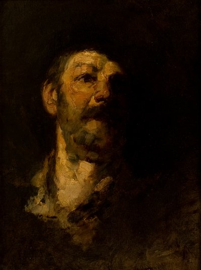 Studio di testa, uomo con cappello da Frank Duveneck