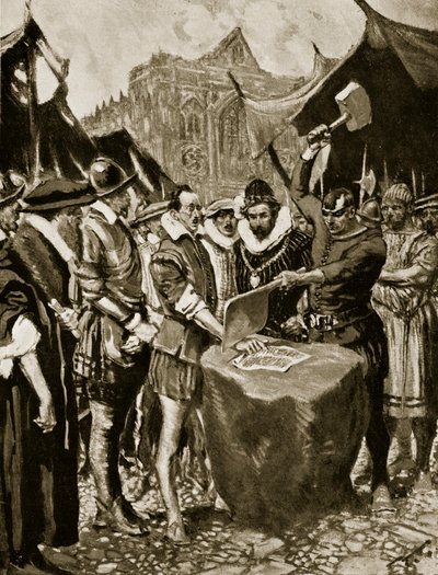 Stubbs ha la mano tagliata, 1521, illustrazione da 