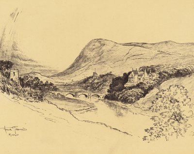 Ribblesdale e Pendle Hill (litografia) da Frank Greenwood