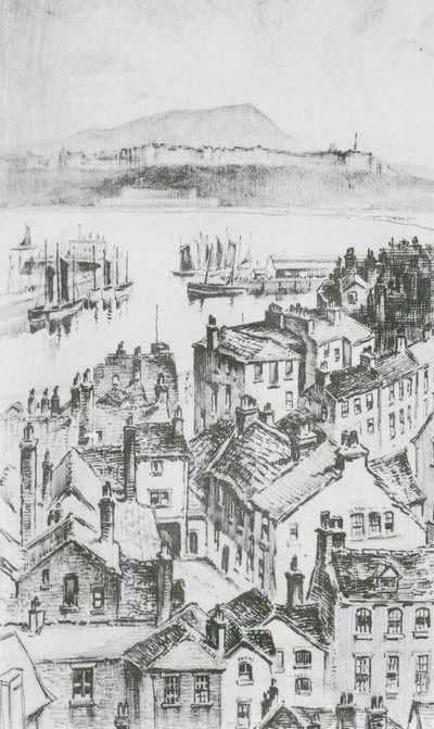 Scarborough da Castle Hill (litografia) da Frank Greenwood
