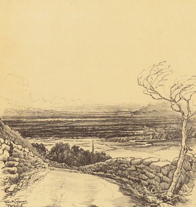 Vista a ovest da Parbold (litografia) da Frank Greenwood