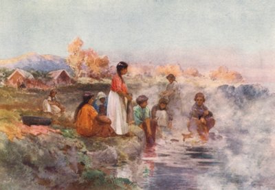 Nuova Zelanda: Giorno di lavaggio Maori, Ohinemutu da Frank H Wright
