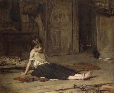Ragazza accanto al focolare, 1867 da Frank Holl