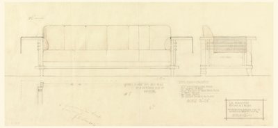 Soggiorno Davenport, Residenza Henry J. Allen, Wichita, Kansas da Frank Lloyd Wright