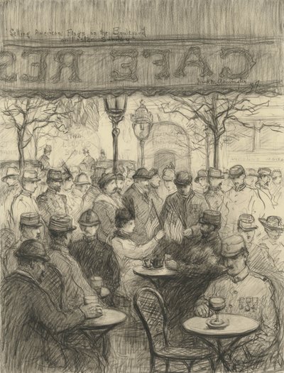 Vendita di bandiere americane sul boulevard la domenica di Pasqua, 1917 da Frank Milton Armington