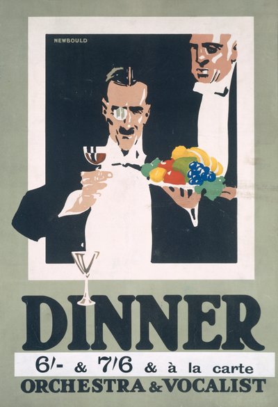 Pubblicità per Cena e Orchestra e Cantante da Frank Newbould