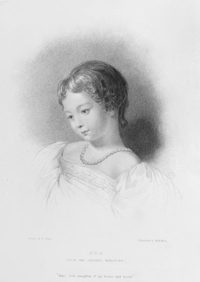 Ritratto di Augusta Ada Byron (1815-52) inciso da W. H. Mote (fl.1842-64) da Frank Stone